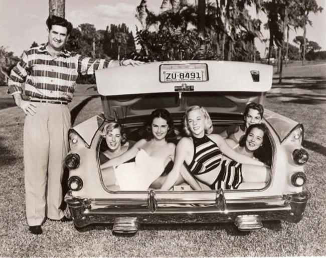 1957 Dodge trunk full of girls